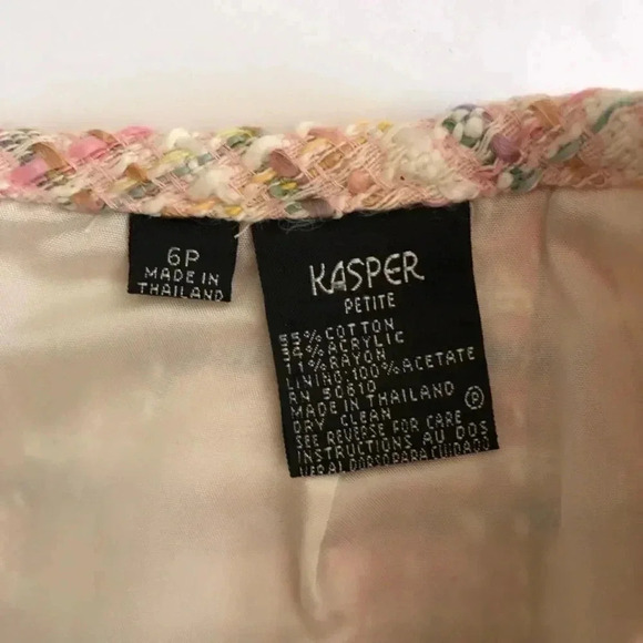 Kasper Petite pink/ivory tweed pencil zipper back skirt size 6 petite - Picture 6 of 11